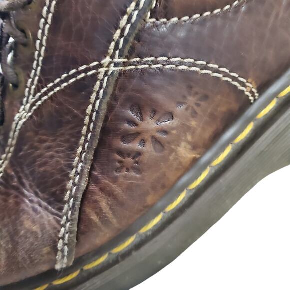 Vintage Dr. Martens Daisy Platform Oxford Shoes Brown Leather - Women's 6 - Picture 2 of 11